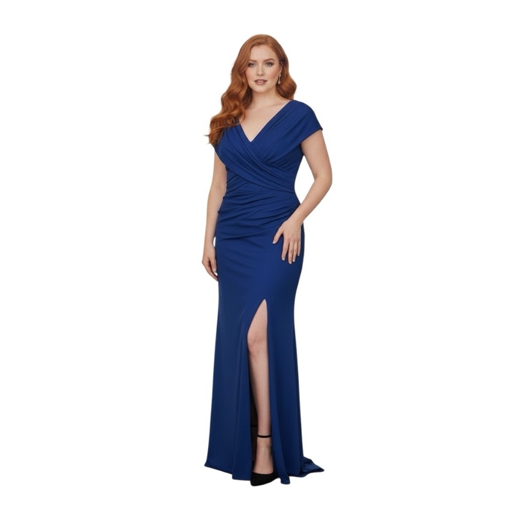 Chic Royal Blue Maxi Dress, Plus Size Prom Dress, Size 2X